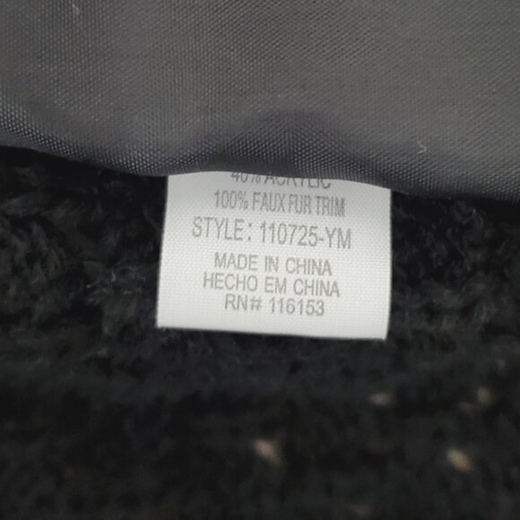 POOF Vintage Black Faux Fur Vest With Back Knitted Design - Picture 11 of 15